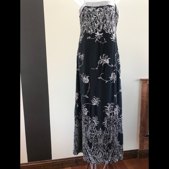 KAY UNGER Embellished Beaded Chiffon Velvet Dress - Picture 14 of 16